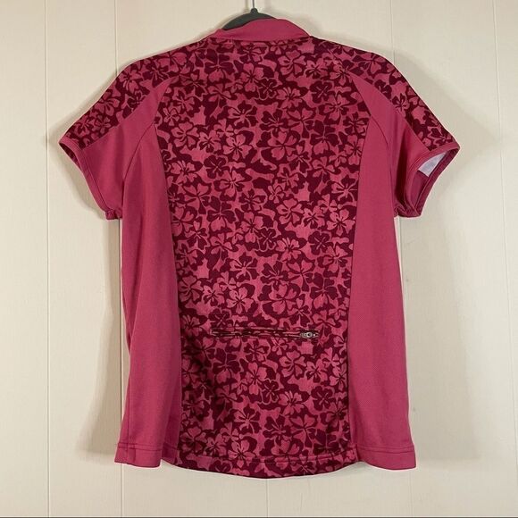 L.L. Bean Hibiscus Print Floral Cycling Jersey - Picture 3 of 5
